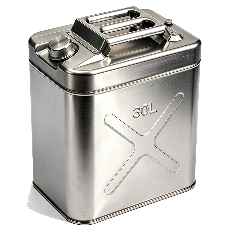 304 stainless steel rectangular fuel can with metal handle